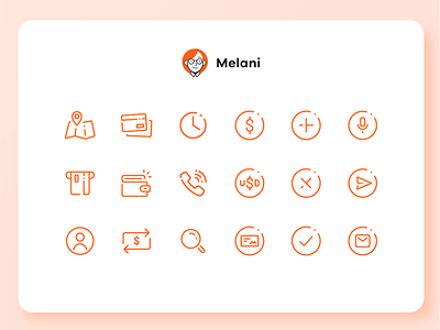 Melani - Online Banking Chatbot - Icon set
