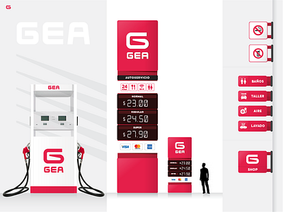 GEA - Gas Station - Visual Identity branding design diseño diseño de logo diseño gráfico estación de servicios fuel gas station graphic design logo logo design marca service station uba visual identity