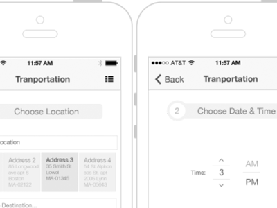 Iphone app Wireframes