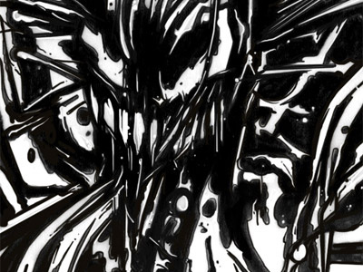 Venom INK comic art drawing ink splash spider man venom