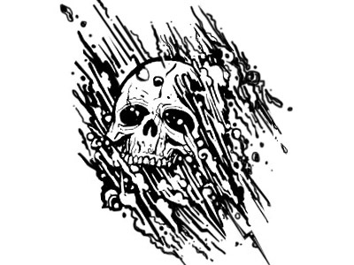 Skull black and white skull tee