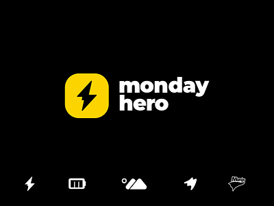 Monday Hero animated branding concept energy flatdesign logodesign london motion principle san francisco software startup trending visual identity yellow