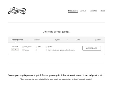 Lipsum.com Redesign