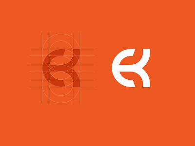 Emrah Kara branding e flat grid initial logo personal type