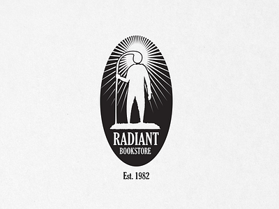 Radiant Book Store Logo black brand corporate flat identity logo mono solid type