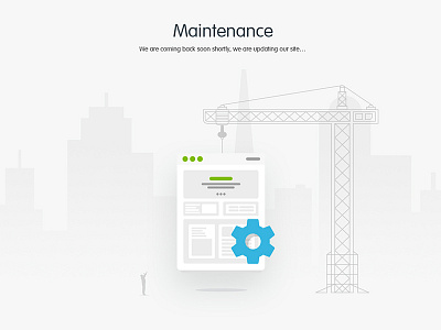 Maintenance construction fix flat illustration maintenance message minimalistic shadow space ui web