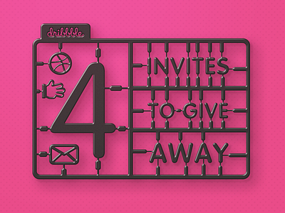 4x Invites draft dribbble giveaway invitation invite