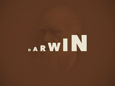 Darwin ai animal evolution history human logotype science type typography vector