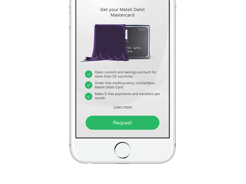 Premium Debit Card Requesting app banking card input ios light mobile native sketch ui