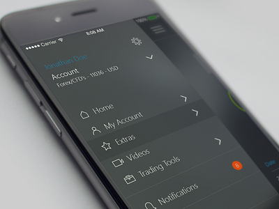 Side Menu app banking card input ios light mobile native sketch ui