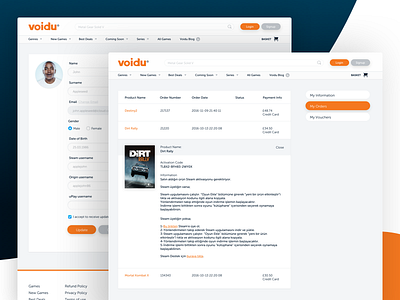 Voidu Redesign Account Pages bootstrap buy ecommerce gaming landing mobile pc responsive sketch ui