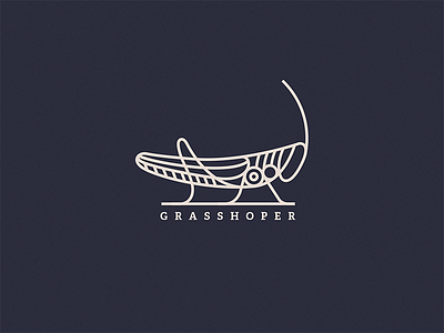 Project Grasshopper animal bug cricket earth grasshopper insect line logo steampunk stroke