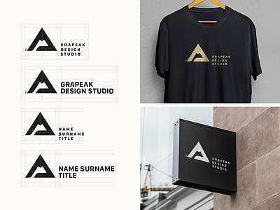 Grapeak Design Studio Logo Final black butique custom logo logotype minimal monogram print studio symbol typography