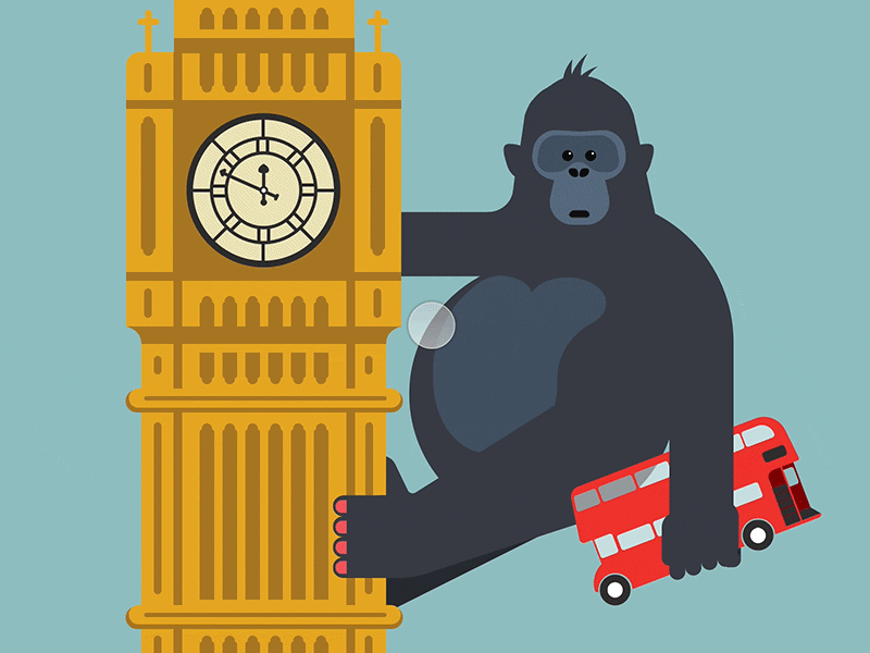 United KingKong animal animation bigben character gif gorilla history interactive kingkong london principle travel