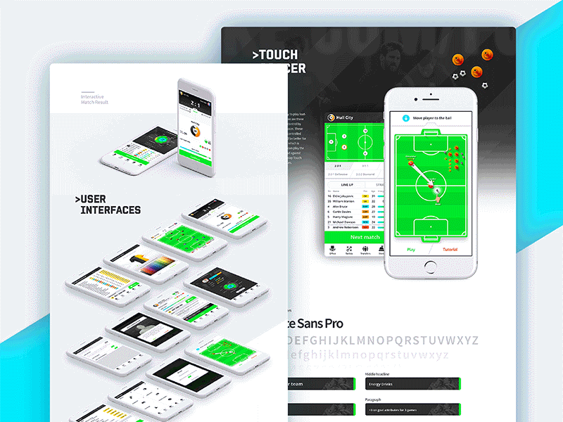 Project Touch Soccer animation app football game presentation principle sports touch ui ux