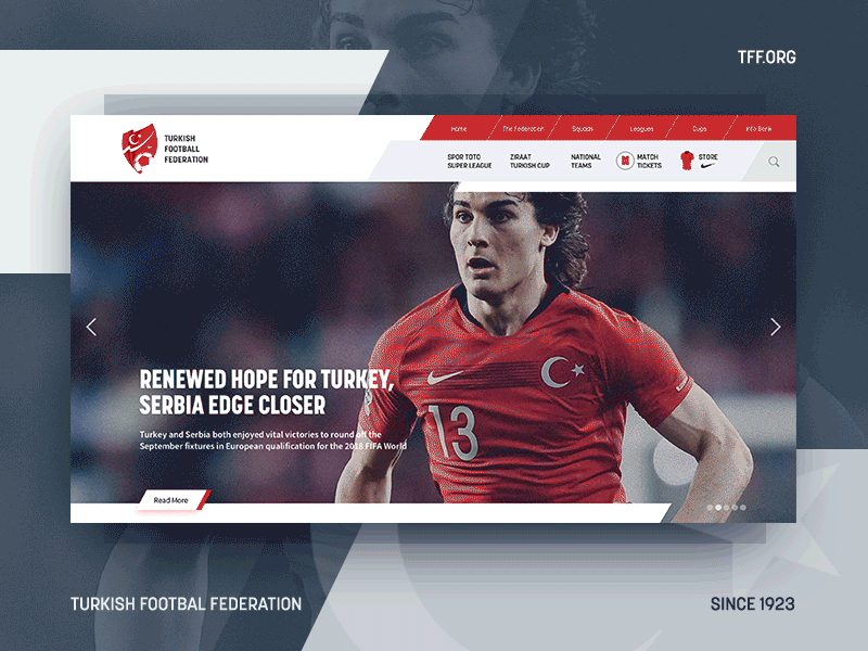 Turkish Football Federation Website football landing page national principle rebrand sports turkey turkish website