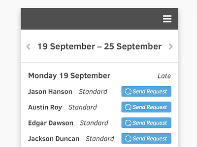 Self Service: Shift Swap Wireframes