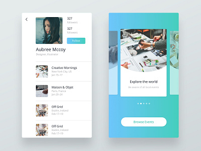 Mint UI kit design mobile ui profile ui ui8 user interface ux walkthrough