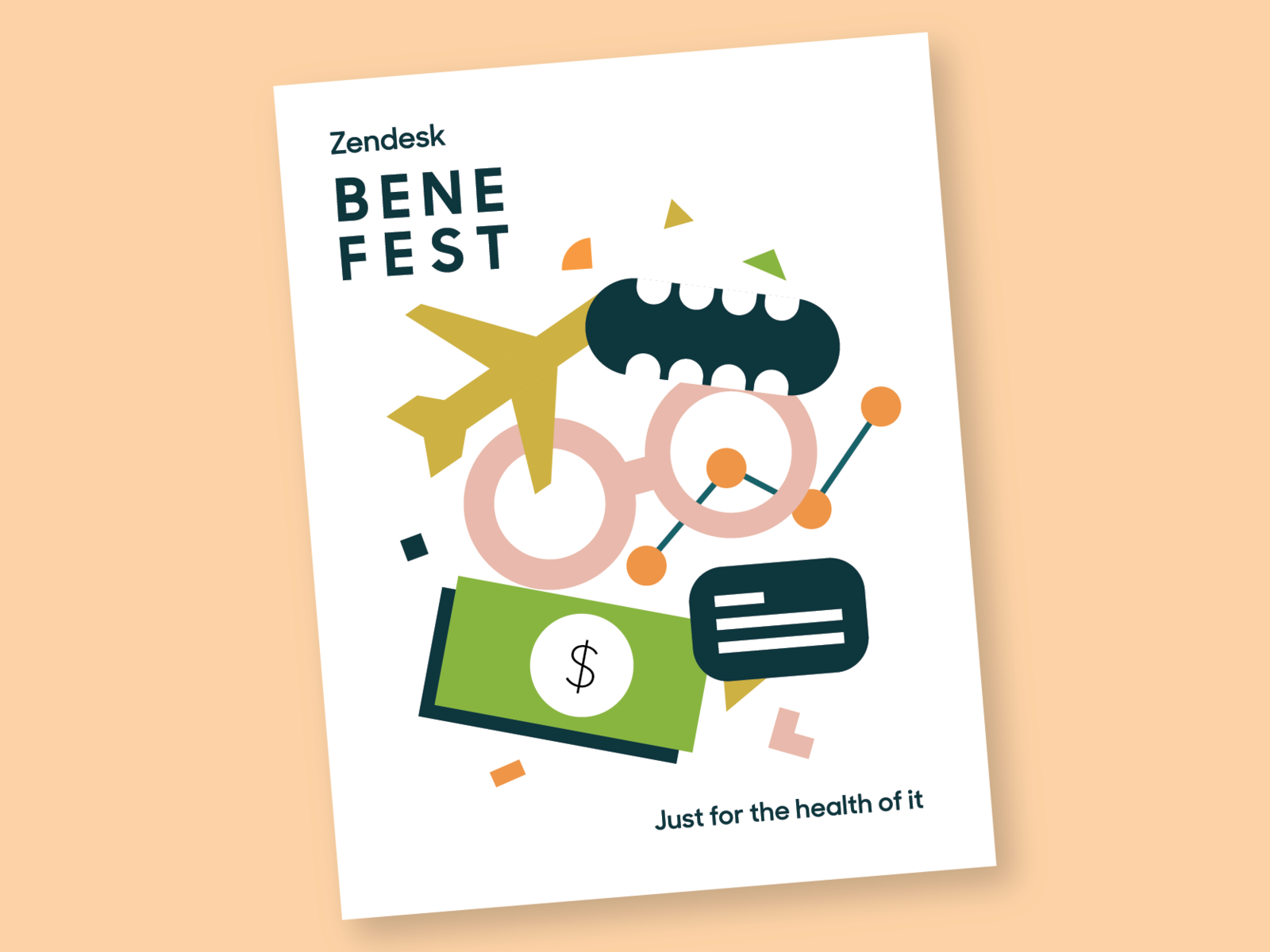 Benefest benefits color block health illustration poster shapes