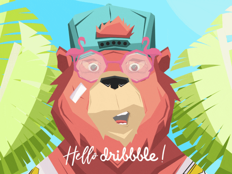 Summer Bear 2d animation bear characer hello dribbble summer