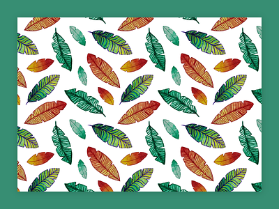 Leaves pattern feather green illustration leaf leaves painting pattern patterns plant sketchbook watercolor watercolour