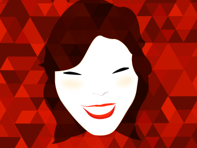 Girl (work in progress) girl illustration red triangles