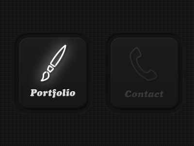 Buttons 2 buttons dark design hover icons