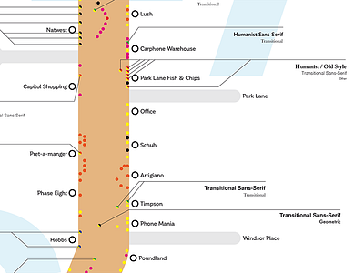 Queen Street Map clean infographic information layout map minimal print swiss type typography