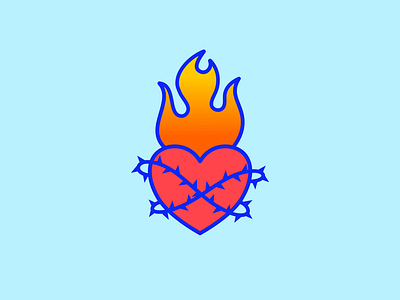 Sacred Heart affinity heart illustration minimal sacred tattoo