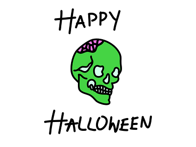 Zombie Skull 💀 affinity designer drawing halloween illustration illustrator ipad samhain skull zombie