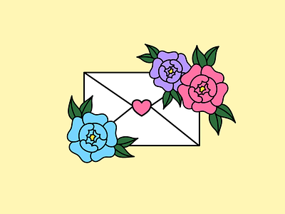 With Love affinity designer envelope flowers illustration illustrator ipad letter pastel peony tattoo tattoo flash traditional tattoo