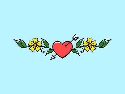 Sailor Jerry wristband flower heart illustration sailor jerry tattoo tattoo flash traditional tattoo