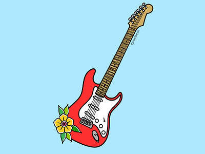 Fender Stratocaster affinity designer fender guitar illustration illustrator ipad stratocaster tattoo tattoo flash