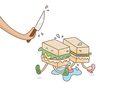 Packed Lunch cut illustrator knife sandwich skillshare slice vector