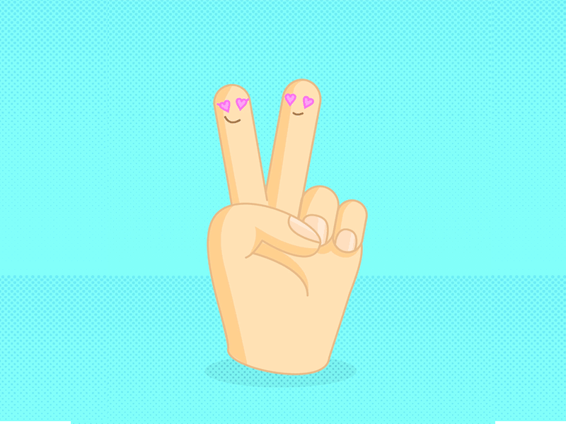 An inseparable pair a pair fingers gif illustrator in love pair peace sign