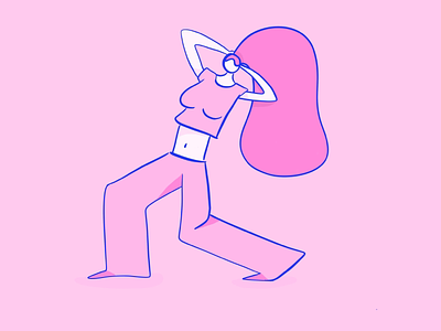 Strike a pose character design digital drawing pink procreate