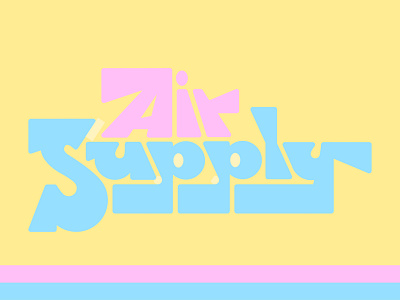Air Supply 70s air band blue design lettering music pink retro rock supply type typography vintage yacht yellow