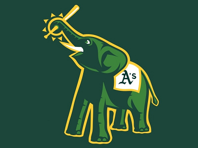 Little Big League Baseball: Oakland Swingin' A's baseball concept elephant logo major league minor league oakland sports