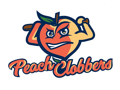 Little Big League Baseball: Atlanta Peach Clobbers atlanta baseball braves concept logo major league minor league peach sports