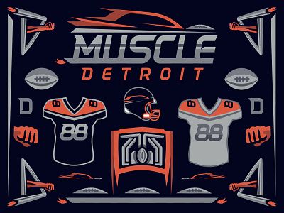 XFL Detroit Muscle Logo Sheet