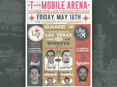 Decades Gameday Posters: WCF Game 4/ 50's 50s hockey nhl poster sports vegas winnipeg