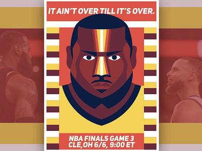 DGP: NBA Finals Game 3/ 70's 70s basketball cavaliers lebron james nba poster sports warriors