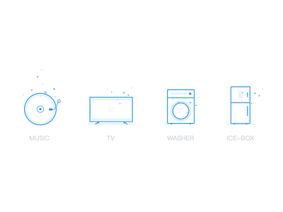 AI HA(智能家电icon) appliances blue ha ice box icon music sketch smart tv washer