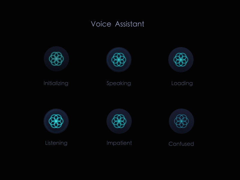 Voice - assistant ae animation branding illustration poster ui 蓝色