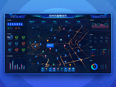 Smart City --- Lvzhou blue data visualization traffic