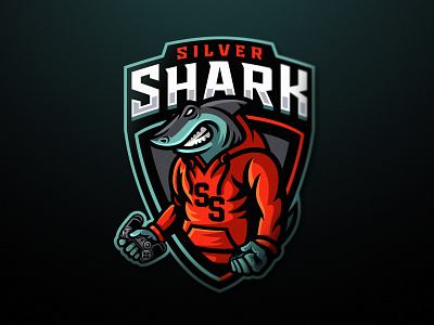 Silver Shark dmitry krino fish game gamepad gaming mascot shark shark logo