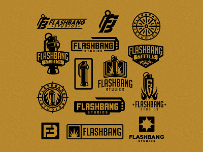 Flashbang bang book boom dmitry krino fb logo fire flashbang flat grenade monogram