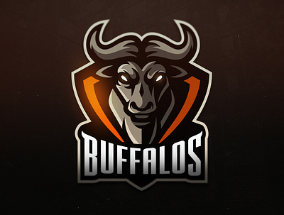 Buffalos africa animal buffalo buffaloes bull dmitry krino horns logo mascot shield