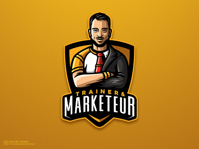 Trainer & Marketeur crossfit dmitry krino fitness gentlemen logo marketer mascot sports logo trader trainer