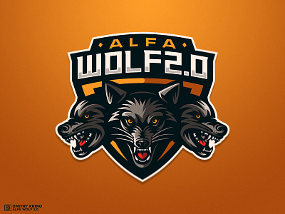 Alfa Wolf 2.0 2d 2d art 2d character alpha dmitry krino esports mascot logo predator wolf wolf mascot wolves